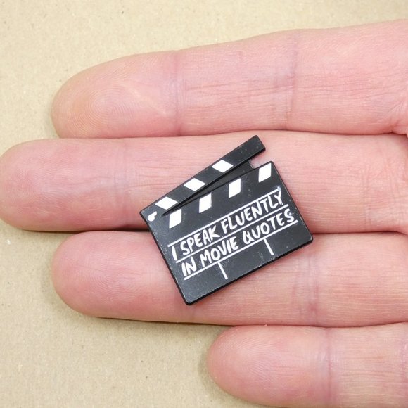 FREE ADD ON WITH PURCHASE I Speak Fluently In Movie Quotes Enamel Pin - Picture 2 of 3